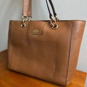 Tan and gold Coach Purse and matching wallet
